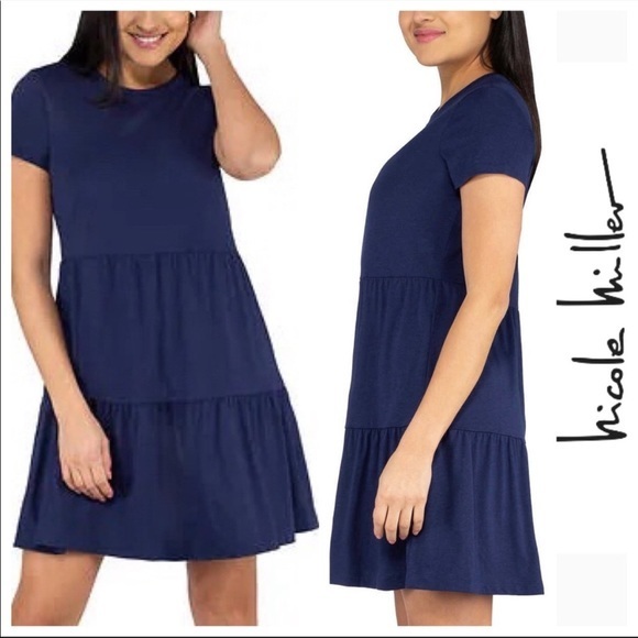 NICOLE MILLER Ladies' Crewneck Short Sleeve Tiered Dress - Picture 4 of 4